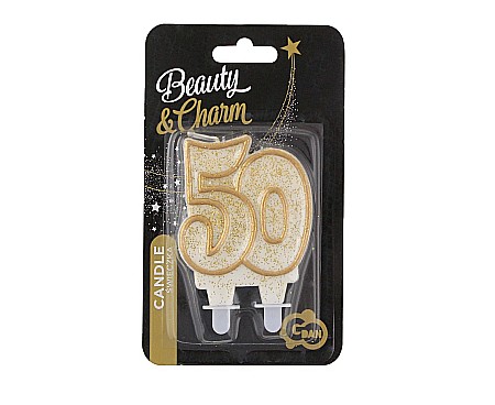 GOD LUMANARI TORT Number 50, gold outline, 6.5cm PF-SCZK50 [2]