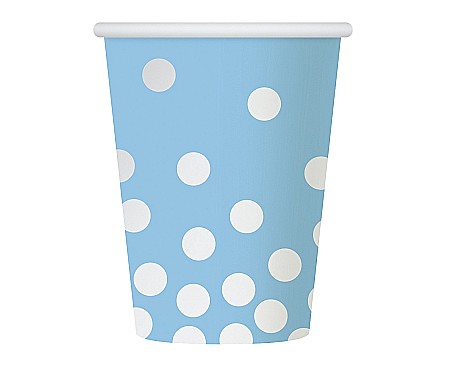 Farfurii/ Pahare/ Servetele/ Paie/ Tacamuri - GOD PAHARE CARTON, Gold dots, blue, 270ml, 6/set PF-KPSGN