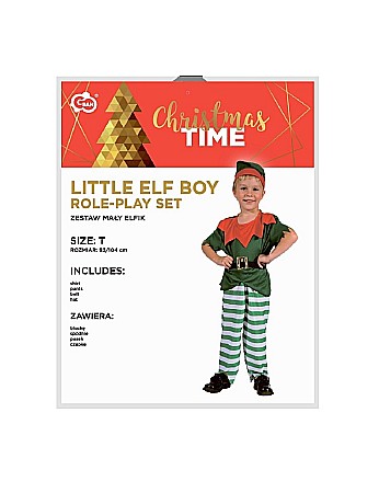 GOD COSTUM PT COPII LITTLE ELF 92/104cm, camasa, pantaloni, curea, caciula SL-ME92 [3]