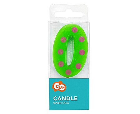 GOD LUMANARI TORT Number 0, pick candle dots, 6cm SWCG0-MM [2]