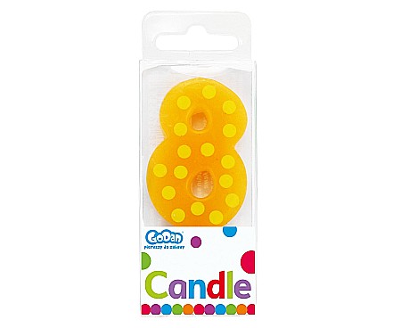 GOD LUMANARI TORT Number 8, pick candle dots, 6cm SWCG8-MM [2]