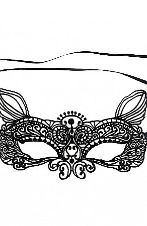 GOD MASCA Cat lace mask black 11.5 x 19.5cm MAAKO-CH [1]