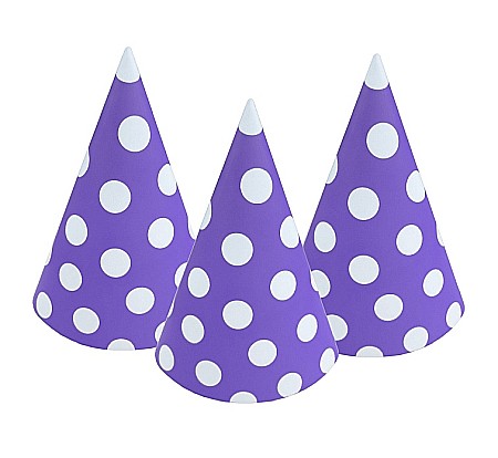 GOD COIF DIN CARTON Paper hats Polka Dots, lavender, 6/set PF-CGL6 [1]