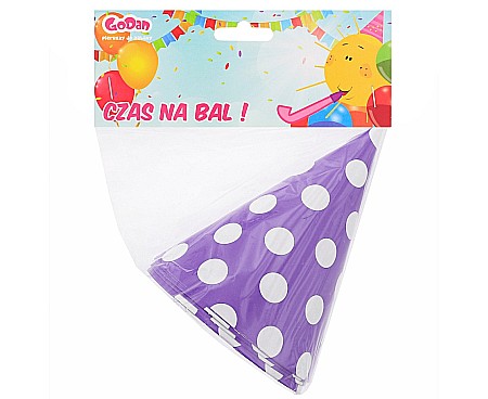 GOD COIF DIN CARTON Paper hats Polka Dots, lavender, 6/set PF-CGL6 [2]