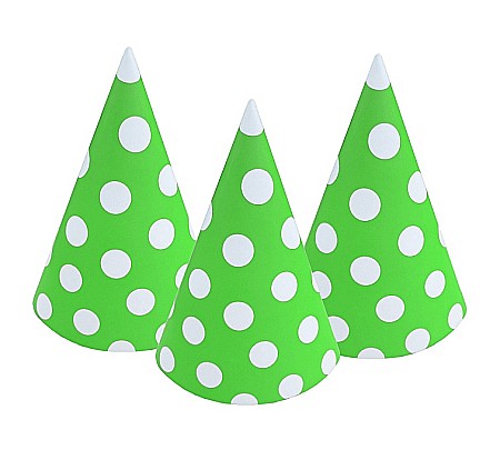 GOD COIF DIN CARTON Paper hats Polka Dots, pistachio, 6/set PF-CGP6 [0]