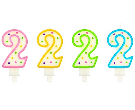 ARTICOLE PARTY - GOD LUMANARE TORT Number 2, with dots, 7.5cm PF-SCK2