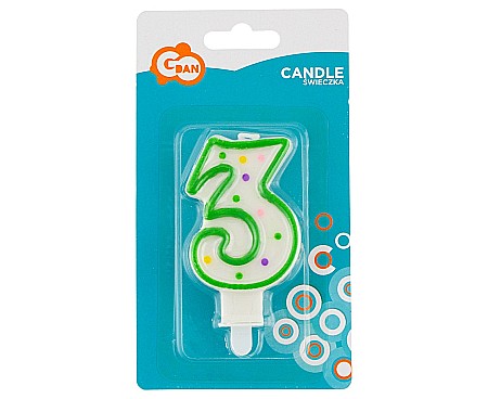 GOD LUMANARE TORT Number 3, with dots, 7.5cm PF-SCK3 [1]