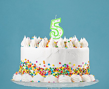 GOD LUMANARE TORT Number 5, with dots, 7.5cm PF-SCK5 [1]