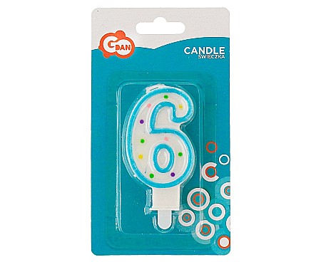 GOD LUMANARE TORT Number 6, with dots, 7.5cm PF-SCK6 [1]