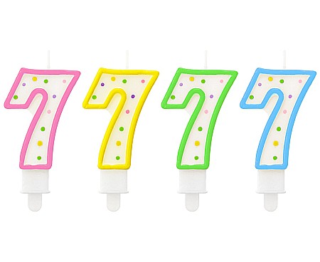 ARTICOLE PARTY - GOD LUMANARE TORT Number 7, with dots, 7.5cm PF-SCK7