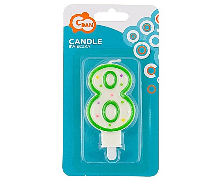 GOD LUMANARE TORT Number 8, with dots, 7.5cm PF-SCK8 [1]