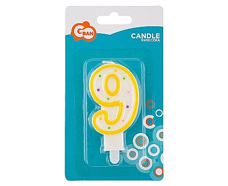 GOD LUMANARE TORT Number 9, with dots, 7.5cm PF-SCK9 [1]