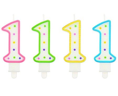 ARTICOLE PARTY - GOD LUMANARE TORT Number 1, with dots, 7.5cm PF-SCK1