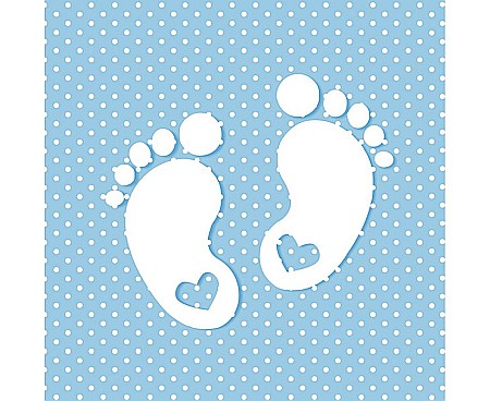 ARTICOLE PARTY - GOD SERVETELE 33*33CM 20/SET LITTLE FEET BLUE SL_CH_000802