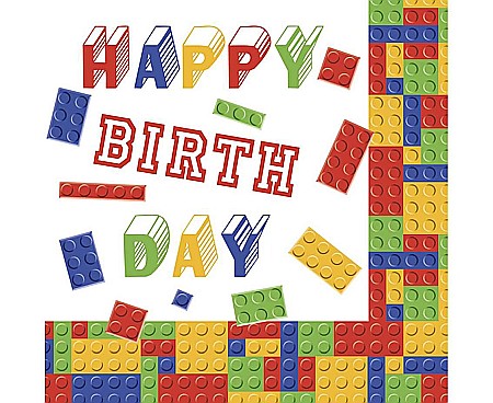 Servetele - GOD SERVETELE 33*33CM 20/SET BUILDING BLOCKS BIRTHDAY SD_OG_028201