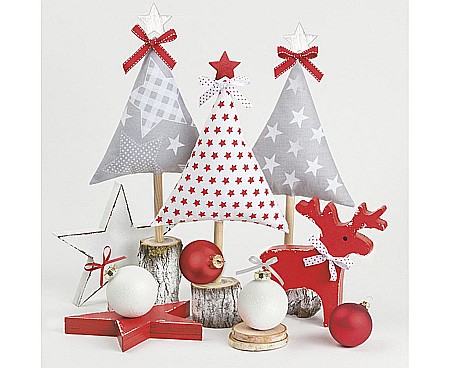 HOBBY - GOD SERVETELE 33*33CM 20/SET XMAS TREES CRAFTED WITH CLOTH SL_GW_022501