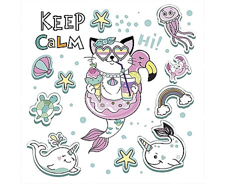 HOBBY - GOD SERVETELE 33*33CM 20/SET MERMAID CAT VIBES SD_OG_036101