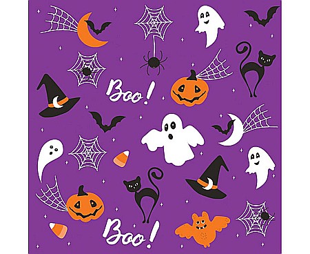 Halloween - GOD SERVETELE 33*33CM 20/SET HALLOWEEN GRAPHICS ON PURPLE SD_OG_037701
