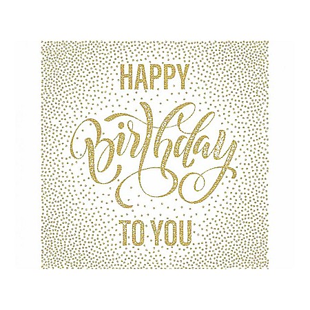 HOBBY - GOD SERVETELE 33*33CM 20/SET HAPPY BIRTHDAY DOTTED GOLD SL_OG_055101