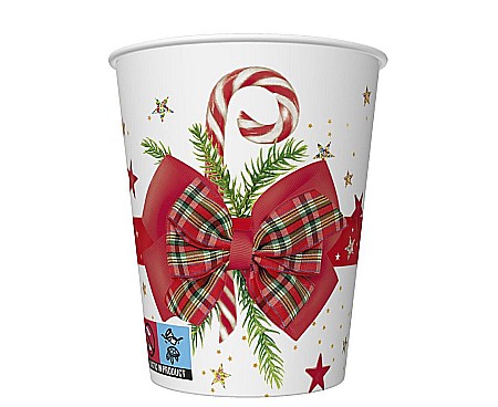 HOBBY - GOD PAHARE CARTON Checked Bow with Candy Cane, 250ml, 8/set KD01_GW_022001