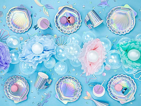 PD POMPOM HARTIE MATASE, Tissue paper Pompom, light misty blue, 25cm PP25-093J [3]