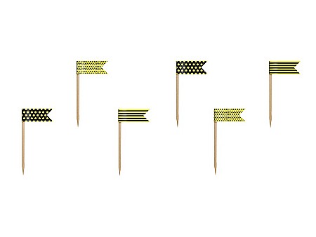 PD DECORATIUNI PENTRU BRIOSE Mini Flags, Bee, mix, 7cm 6/set FPM3 [1]
