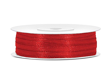 HOBBY - PD BANDA SATIN, Satin Ribbon, red, 3mm/50m TS3-007