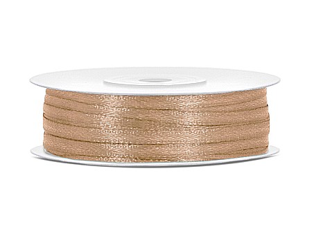 HOBBY - PD BANDA SATIN, Satin Ribbon, light gold, 3mm/50m TS3-019J