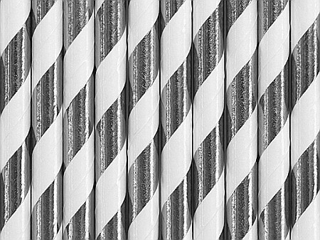 Farfurii/ Pahare/ Servetele/ Paie/ Tacamuri - PD PAIE DIN HARTIE PENTRU BAUTURI silver, 19.5cm 10/set SPP1M-018