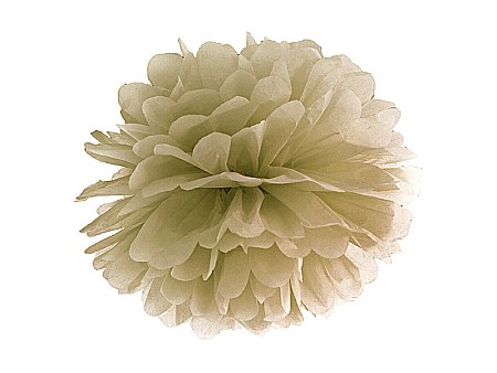 Ornamente suspendate, pompom - PD POMPOM HARTIE MATASE, Tissue paper Pompom, gold, 25cm PP25-019