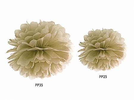 PD POMPOM HARTIE MATASE, Tissue paper Pompom, gold, 25cm PP25-019 [1]
