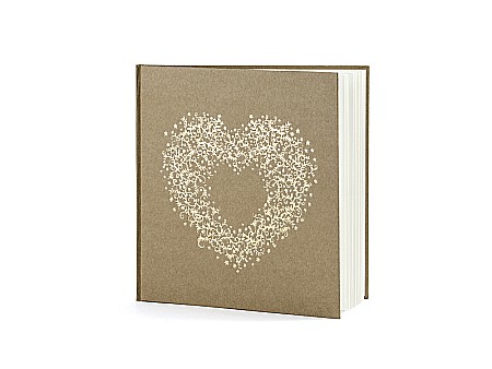 Botezuri, Gender reveal - PD CARTE DE OASPETI 20.5*20.5CM 22F COPERTA KRAFT CU ORNAMENT AURIU KWAP48