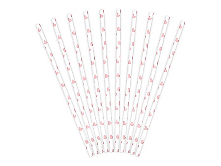 PD PAIE DIN HARTIE PENTRU BAUTURI hearts light pink, 19.5cm 10/set SPP7-081J [1]
