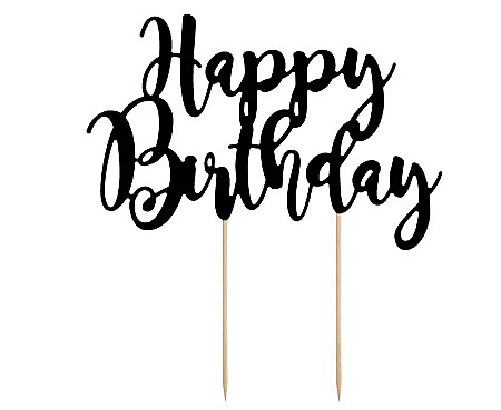 ARTICOLE PARTY - PD DECORATIUNI PENTRU TORT Happy Birthday, black, 22,5cm KPT11-010