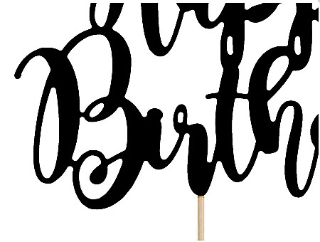 PD DECORATIUNI PENTRU TORT Happy Birthday, black, 22,5cm KPT11-010 [1]