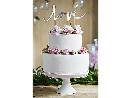 PD DECORATIUNI PENTRU TORT Love, silver, 17cm KPT1-018 [2]
