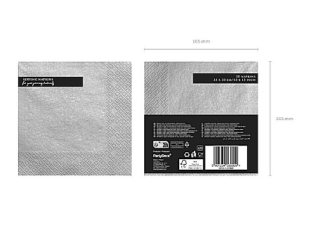 PD SERVETELE HARTIE 33*33CM SILVER 20/SET SP33-1-018ME [1]