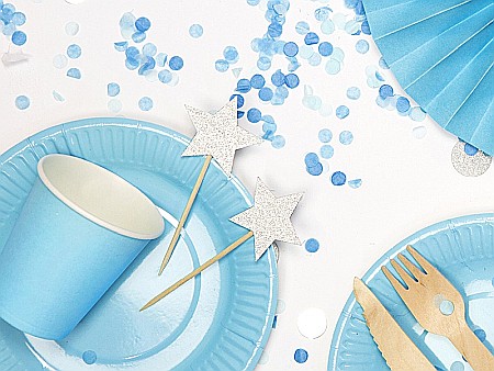 PD DECORATIUNI Tort CRACIUN Cupcake toppers Unicorn - Stars Argintii 11.5CM KPM19-018B [3]