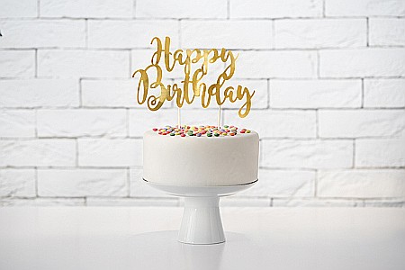 PD DECORATIUNI PENTRU TORT Happy Birthday, gold, 22.5cm KPT11-019M [1]