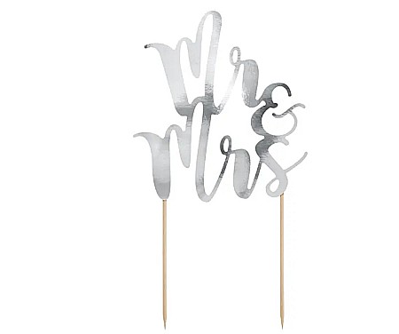 PD DECORATIUNI PENTRU TORT Mr&Mrs, silver, 25,5cm KPT10-018M [1]