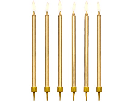 Decoratiuni/ Lumanari Tort/ Briose - PD LUMANARI TORT gold, 12.5cm 12/set SCD-1-019ME