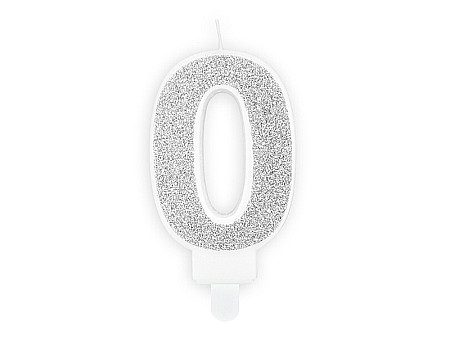 Decoratiuni/ Lumanari Tort/ Briose - PD LUMANARI TORT Number 0, silver, 7cm SCU3-0-018B