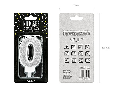 PD LUMANARI TORT Number 0, silver, 7cm SCU3-0-018B [1]