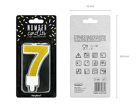 PD LUMANARI TORT Number 7, gold, 7cm SCU3-7-019B [1]