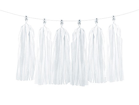 Bannere/ Ghirlande/ Cordoane - PD GHIRLANDA CU CIUCURI,Tassel garland, white TG1-008