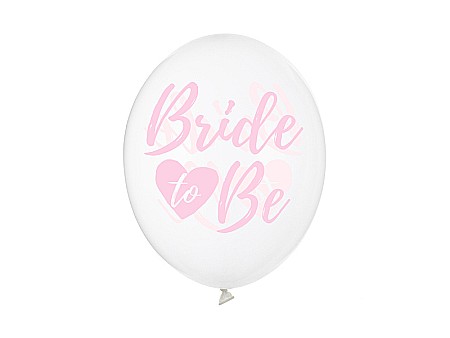 PD BALOANE Balloons 30cm, Bride to be, Crystal Clear, pink 6/set SB14C-205-099P-6 [0]