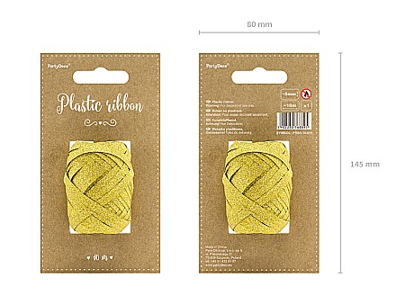 PD PANGLICA PLASTIC ribbon, gold, 5mm/10m PRB5-10-019 [2]