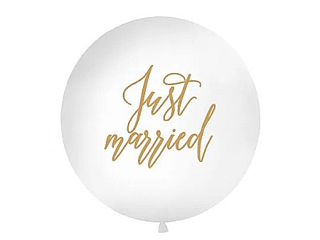 Baloane si accesorii - PD BALON Giant Balloon 1m, Just married, white OLBON18D-008-019