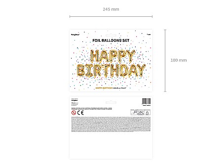 PD BALON FOLIE ALUMINIU Happy Birthday, 340x35cm, gold FB6M-019 [2]