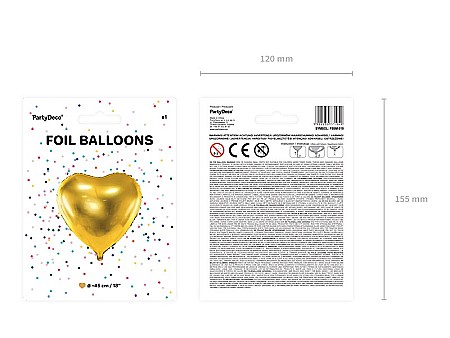 PD BALON FOLIE ALUMINIU Heart, 45cm, gold FB9M-019 [5]